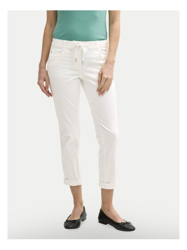 Tom Tailor Текстилни панталони 1040963 Бял Tapered Fit