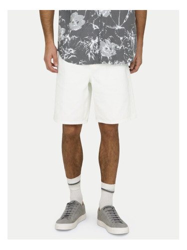 Only & Sons Дънкови шорти Fade 22031662 Бял Loose Fit