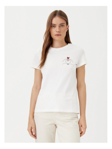 Vero Moda Тишърт Viva 10322077 Бял Regular Fit