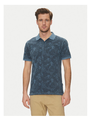 Blend Тениска с яка и копчета 20718251 Син Regular Fit