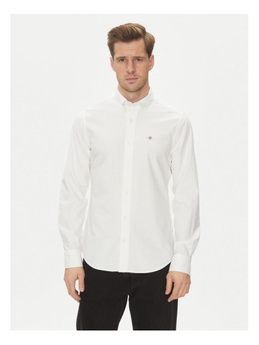 Gant Риза Slim Oxford Stretch 3230115 Бял Slim Fit