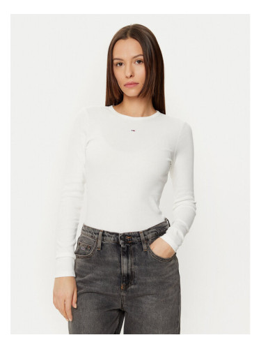 Tommy Jeans Блуза Essential DW0DW17387 Екрю Slim Fit