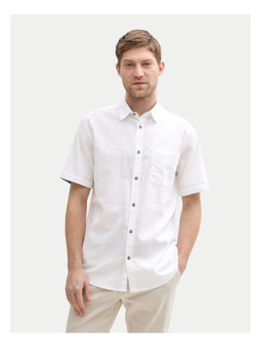 Tom Tailor Риза 1045098 Бял Regular Fit