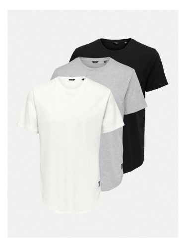 Only & Sons Комплект 3 тишърти Matt 22013782 Цветен Regular Fit