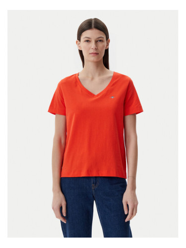 Gant Тишърт Shield 4200750 Оранжев Regular Fit