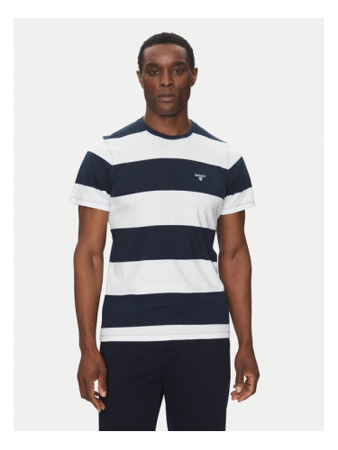 Barbour Тишърт Whalton MTS1255NY91 Тъмносин Tailored Fit