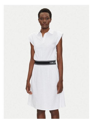 KARL LAGERFELD Ежедневна рокля A2W13038 Бял Regular Fit