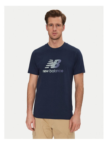 New Balance Тишърт MT51503 Син Regular Fit