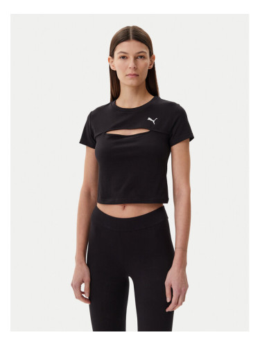 Puma Тишърт Ess Cut-Out 631164 Черен Slim Fit