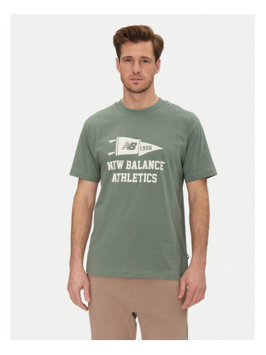 New Balance Тишърт MT51924 Зелен Relaxed Fit