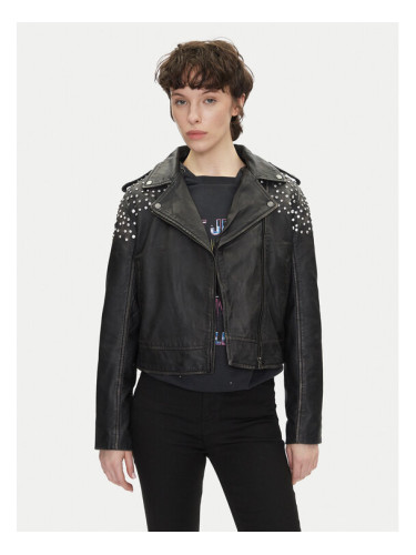 Pepe Jeans Кожено яке Fantasy PL402523 Черен Regular Fit