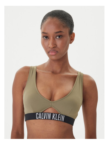 Calvin Klein Swimwear Горнище на бански KW0KW02745 Зелен
