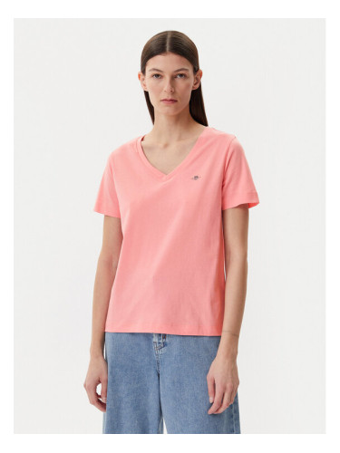 Gant Тишърт Shield 4200750 Розов Regular Fit