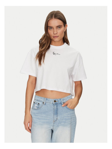 Karl Kani Тишърт 6137873 Бял Cropped Fit