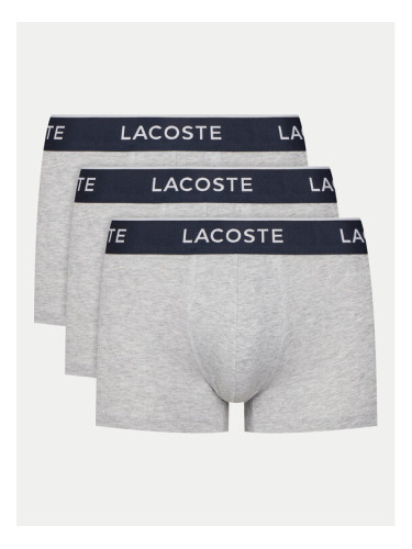 Lacoste Комплект 3 чифта боксерки 5H1300 Сив