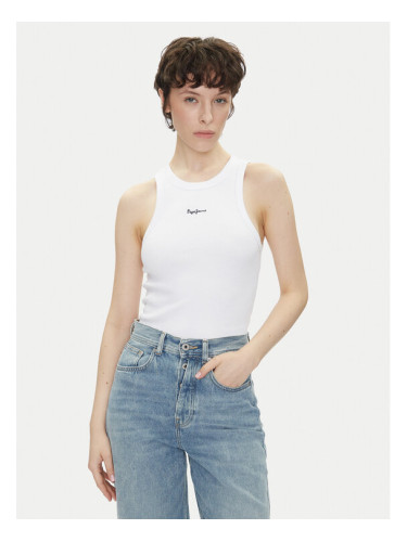 Pepe Jeans топ Marian PL506035 Бял Slim Fit