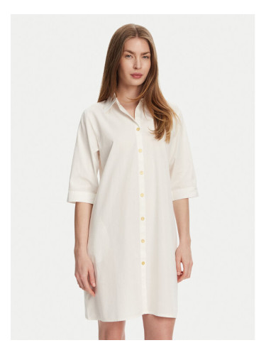 Selmark Рокля тип риза BM033 Екрю Relaxed Fit