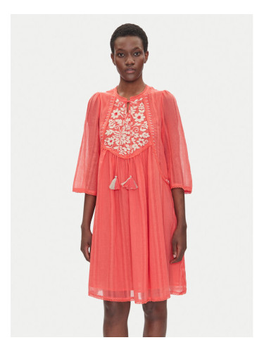 Iconique Лятна рокля IC25-043 Коралов Regular Fit