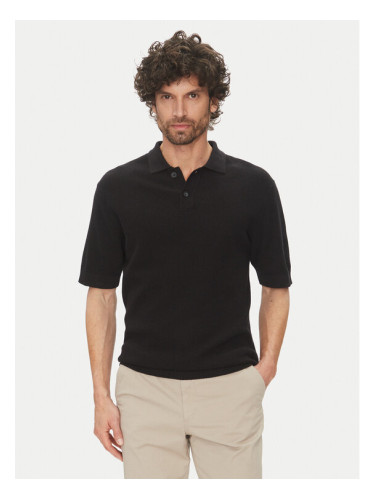 Only & Sons Тениска с яка и копчета Tony 22033571 Черен Regular Fit