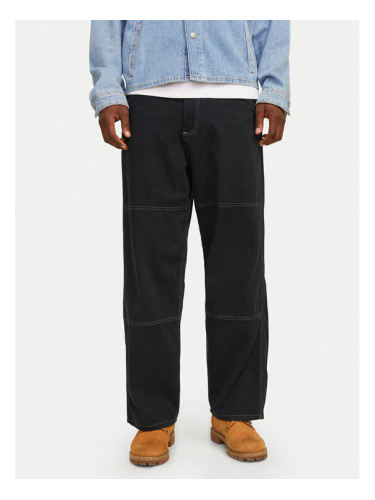 Jack & Jones Текстилни панталони Owen 12273515 Черен Baggy Fit