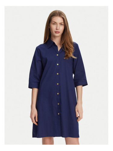 Selmark Рокля тип риза BM033 Тъмносин Relaxed Fit