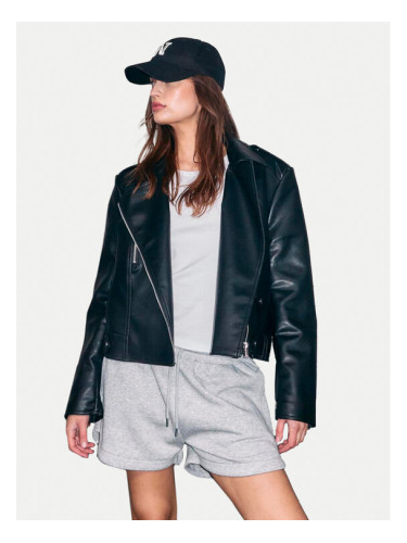 Noisy May Яке от имитация на кожа Rocket 27032993 Черен Regular Fit