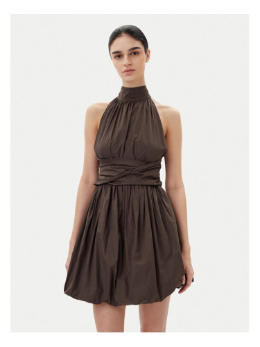 ViCOLO Коктейлна рокля TD0606 Кафяв Regular Fit