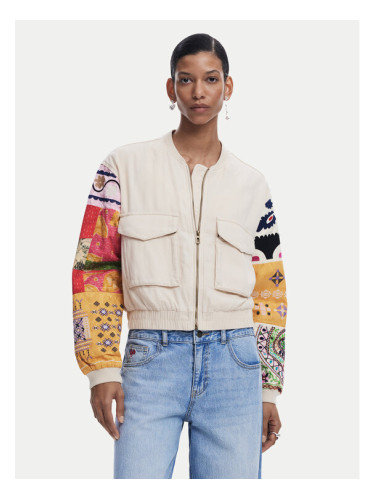 Desigual Яке бомбър Austin 25SWEW51 Бежов Regular Fit