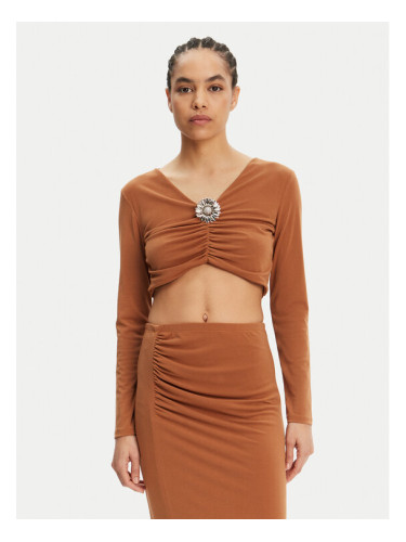 ViCOLO Блуза UD0026 Кафяв Slim Fit