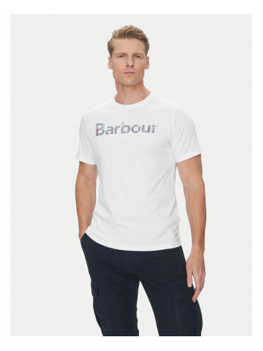 Barbour Тишърт Devon MTS1391WH11 Бял Regular Fit
