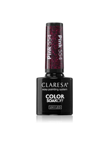 Claresa SoakOff UV/LED Color Warm Feelings гел лак за нокти цвят Pink 554 5 гр.