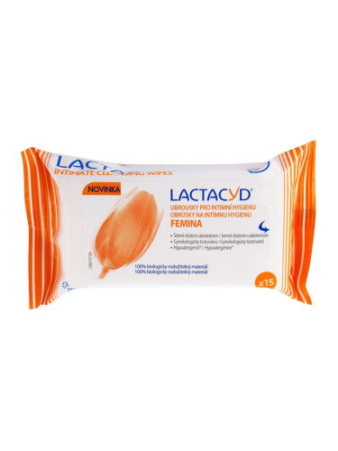 Lactacyd Femina кърпички за интимна хигиена 15 бр.