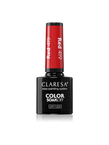 Claresa SoakOff UV/LED Color Warm Feelings гел лак за нокти цвят Red 419 5 гр.