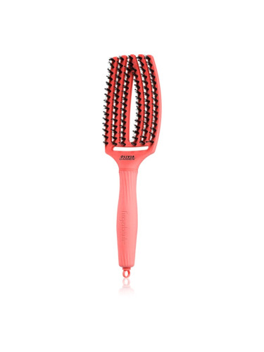 Olivia Garden Fingerbrush Boar & Nylon Четка за коса с влакна от найлон и глиган Red Confidence 1 бр.