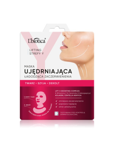 L’biotica Lifting Y Zone маска с лифтинг и стягащ ефект за лице и деколте 1 бр.