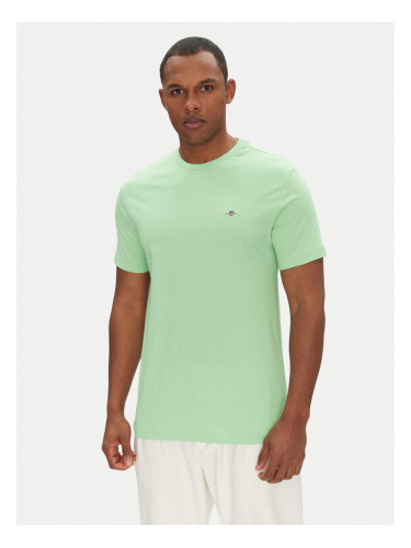 Gant Тишърт Shield 2003184 Зелен Regular Fit