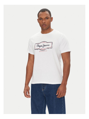 Pepe Jeans Тишърт Daxton PM509786 Бял Regular Fit