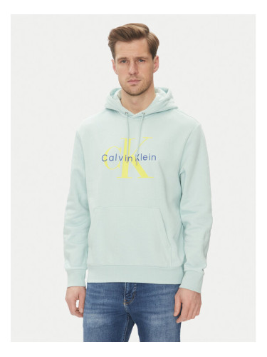 Calvin Klein Jeans Суитшърт Monologo LV040BM800 Зелен Regular Fit