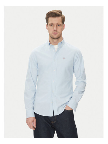 Gant Риза Oxford 3230115 Светлосиньо Slim Fit