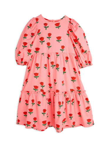 MINI RODINI Ежедневна рокля Roses 2515010528 Розов Regular Fit