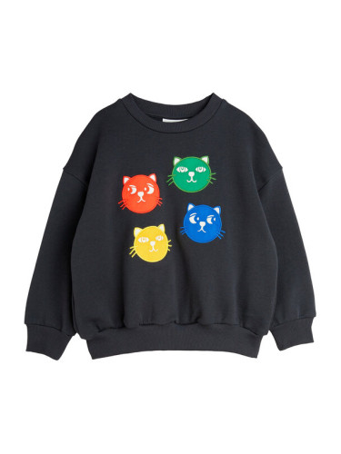 MINI RODINI Суитшърт Cool Cats 2512011999 Черен Regular Fit