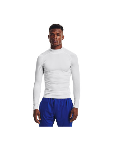 Тениска Under Armour Hg Armour Comp Mock LS White/ Black S