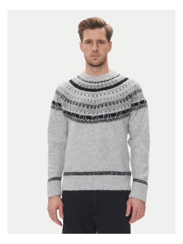 Pepe Jeans Пуловер Fairisle PM702504 Сив Regular Fit