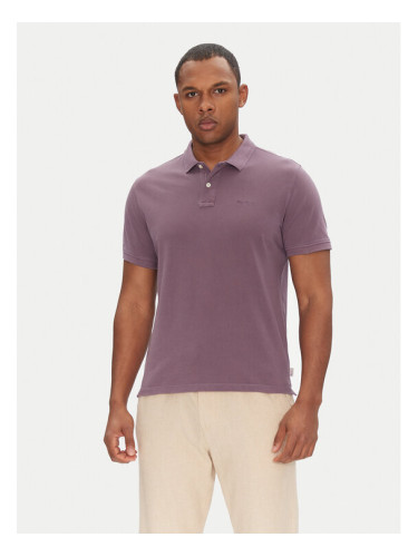 Pepe Jeans Тениска с яка и копчета New Oliver PM542099 Виолетов Regular Fit