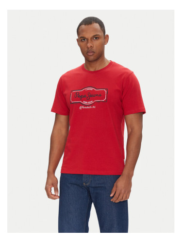 Pepe Jeans Тишърт Daxton PM509786 Червен Regular Fit