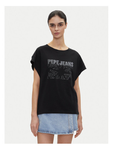Pepe Jeans Тишърт Lira PL505996 Черен Regular Fit