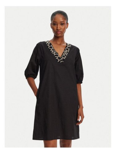 Selmark Лятна рокля BN198 Черен Relaxed Fit