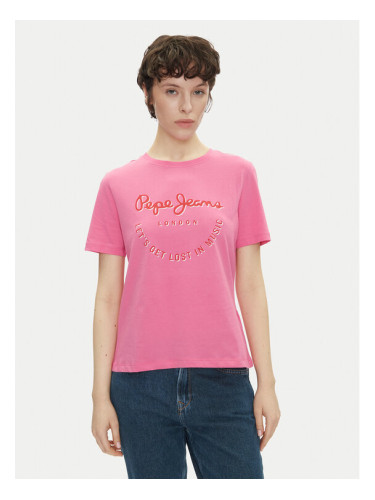 Pepe Jeans Тишърт Rumer PL506072 Розов Regular Fit