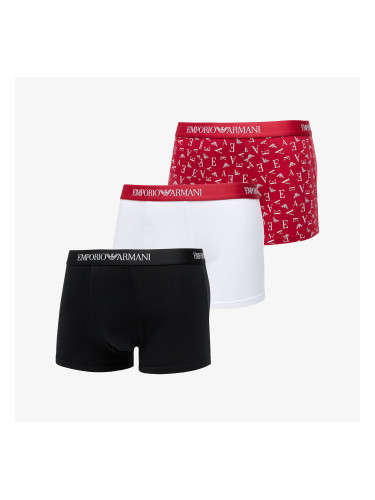 Боксерки EA7 Emporio Armani 3-Pack Trunk White/ Scooter White Prt/ Blk M