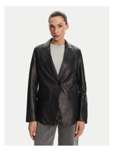 Serge Pariente Кожено яке Caprice Черен Slim Fit